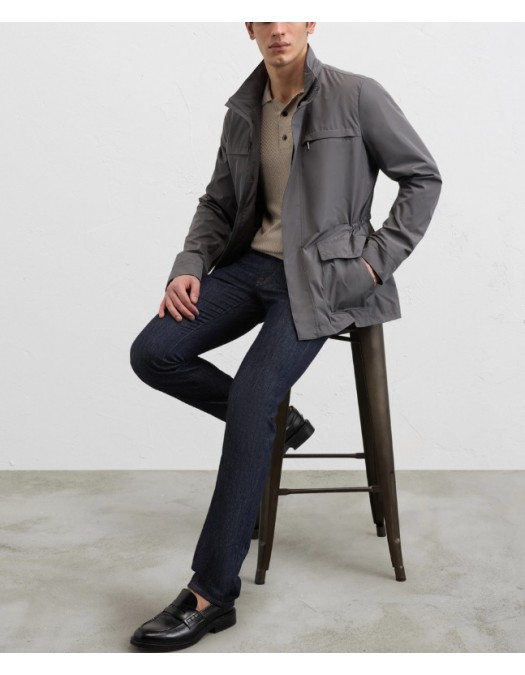 Jacheta PAL ZILERI, grey lightweight water repellent polyester - 9C36SAOY1SO20625