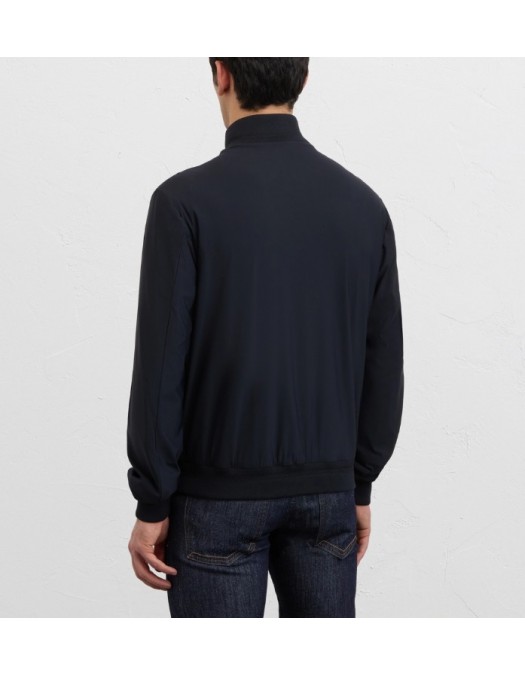 Jacheta PAL ZILERI, navy blue water repellent lightweight polyester bomber jacket - 9C36SG517SO20801