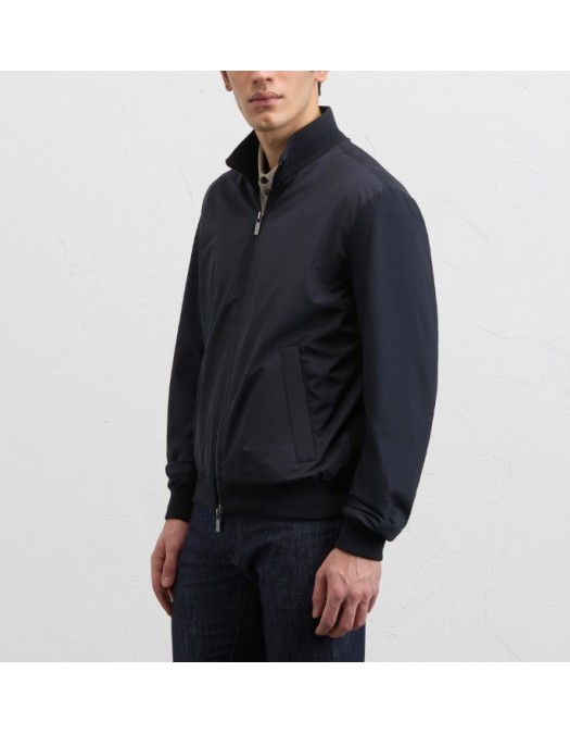 Jacheta PAL ZILERI, navy blue water repellent lightweight polyester bomber jacket - 9C36SG517SO20801