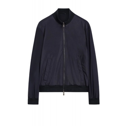 Jacheta PAL ZILERI, navy blue water repellent lightweight polyester bomber jacket