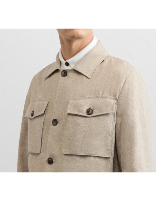 Jacheta PAL ZILERI, light brown viscose field jacket - 9C36SH545ESG98738