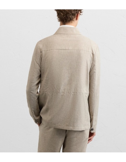 Jacheta PAL ZILERI, light brown viscose field jacket - 9C36SH545ESG98738