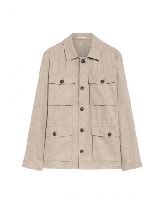 Jacheta PAL ZILERI, light brown viscose field jacket - 9C36SH545ESG98738