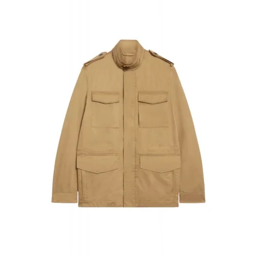 Jacheta PAL ZILERI, mustard colored cotton and polyester gabardine