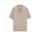 Tricou PAL ZILERI, light brown silk and cotton knitted short sleeved polo shirt with buttons - 9C3M0M328SM73037