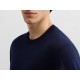 Tricou PAL ZILERI, navy blue cotton and silk lyocell jersey knit t shirt - 9C3M0M550ESM75001
