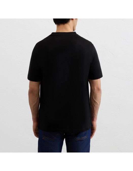 Tricou PAL ZILERI, black mercerized cotton jersey short sleeved t shirt - 9C3MJG200SJ72820