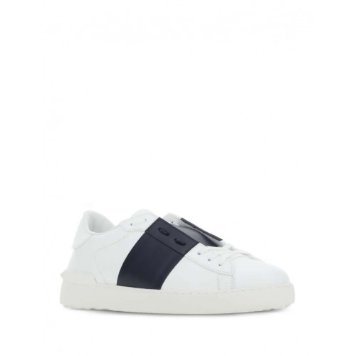 Sneakers VALENTINO, calfskin open sneakers, Alb