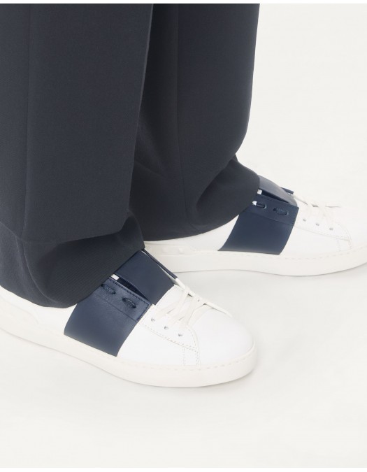 Sneakers VALENTINO, calfskin open sneakers, Alb - 9Y2S0830BLUM15