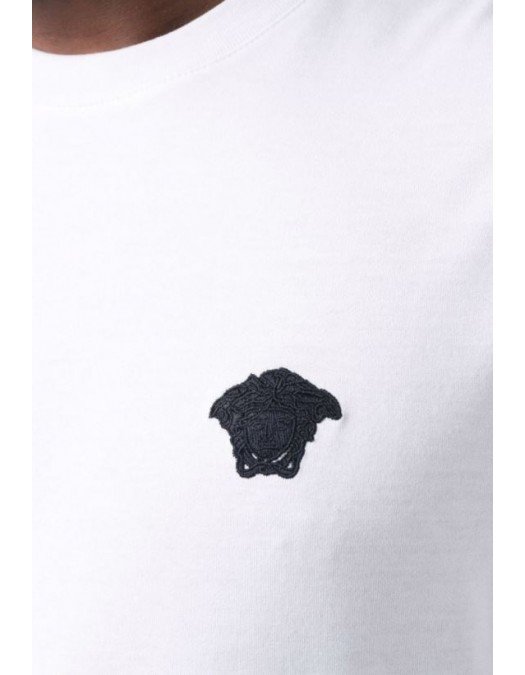 TRICOU VERSACE, Logo BLACK Embroidered, White - A89289A2288062W300