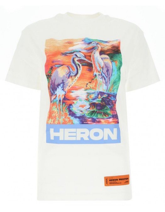 Tricou Heron Preston, Insertie Multicolora Logo, Alb - AA0142010188