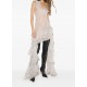 Rochie ELISABETTA FRANCHI, georgette-fabric with feather-print, Alb - AB01967E2193