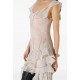 Rochie ELISABETTA FRANCHI, georgette-fabric with feather-print, Alb - AB01967E2193