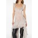 Rochie ELISABETTA FRANCHI, georgette-fabric with feather-print, Alb - AB01967E2193