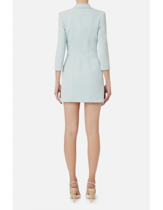 Rochie Elisabetta Franchi, Asymmetric Coat Dress, Light Blue - AB56241E2BV9