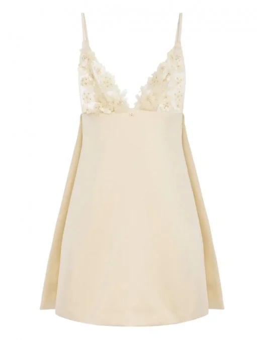 ROCHIE ELISABETTA FRANCHI, 3D Floral Lace, Mini, Beige - AB73752E2DC7 ROCHIE ELISABETTA FRANCHI, 3D Floral Lace, Mini, Beige - AB73752E2DC7