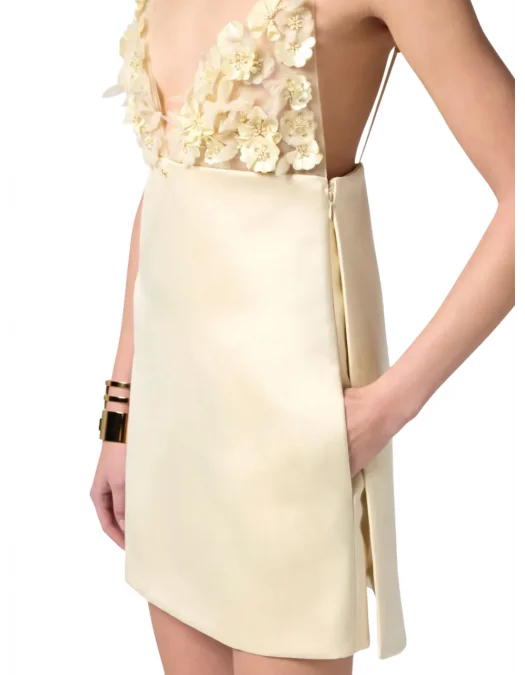 ROCHIE ELISABETTA FRANCHI, 3D Floral Lace, Mini, Beige - AB73752E2DC7 ROCHIE ELISABETTA FRANCHI, 3D Floral Lace, Mini, Beige - AB73752E2DC7