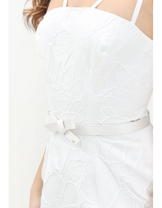 ROCHIE ELISABETTA FRANCHI, Floral Jacquard, Mini, White - AB77952E2360 ROCHIE ELISABETTA FRANCHI, Floral Jacquard, Mini, White - AB77952E2360