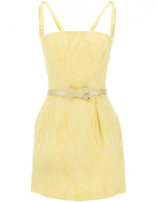 ROCHIE ELISABETTA FRANCHI, 3D Embroidered, Mini, Lemon Yellow - AB77952E2DC7 ROCHIE ELISABETTA FRANCHI, 3D Embroidered, Mini, Lemon Yellow - AB77952E2DC7