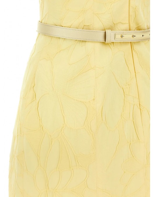 ROCHIE ELISABETTA FRANCHI, 3D Embroidered, Mini, Lemon Yellow - AB77952E2DC7 ROCHIE ELISABETTA FRANCHI, 3D Embroidered, Mini, Lemon Yellow - AB77952E2DC7