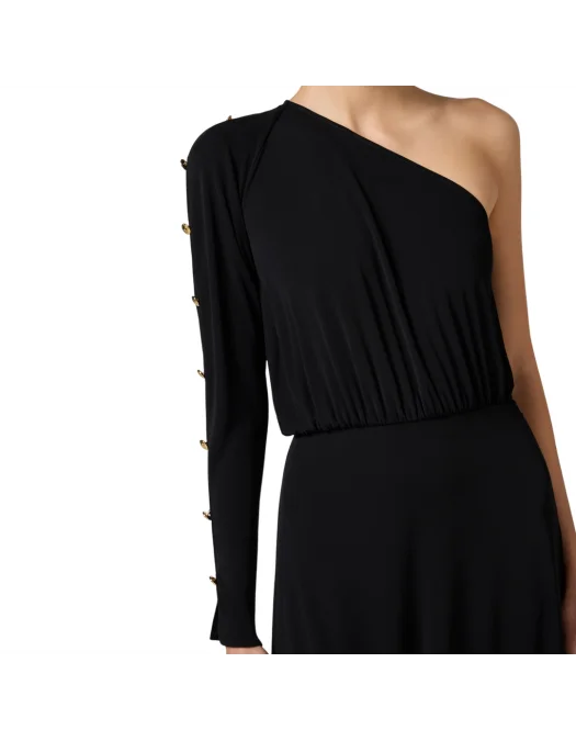 ROCHIE ELISABETTA FRANCHI, One Shoulder, Buttons, Black - AB80252E2110 ROCHIE ELISABETTA FRANCHI, One Shoulder, Buttons, Black - AB80252E2110
