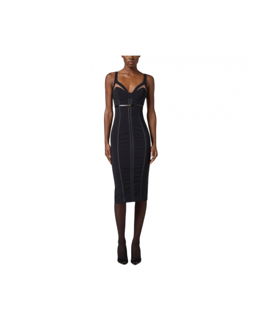 ROCHIE ELISABETTA FRANCHI, Mini, Bodycon Chic, Tulle, Black - AB80256E2110 ROCHIE ELISABETTA FRANCHI, Mini, Bodycon Chic, Tulle, Black - AB80256E2110
