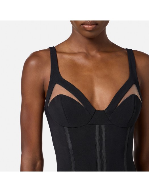 ROCHIE ELISABETTA FRANCHI, Mini, Bodycon Chic, Tulle, Black - AB80256E2110 ROCHIE ELISABETTA FRANCHI, Mini, Bodycon Chic, Tulle, Black - AB80256E2110