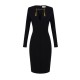 ROCHIE ELISABETTA FRANCHI, Dress in lightweight crêpe fabric with jewel chain, Negru - AB80557E2110 ROCHIE ELISABETTA FRANCHI, Dress in lightweight crêpe fabric with jewel chain, Negru - AB80557E2110
