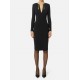 ROCHIE ELISABETTA FRANCHI, Dress in lightweight crêpe fabric with jewel chain, Negru - AB80557E2110 ROCHIE ELISABETTA FRANCHI, Dress in lightweight crêpe fabric with jewel chain, Negru - AB80557E2110