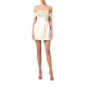 ROCHIE ELISABETTA FRANCHI, Floral Embroidered Satin, Mini, Light Beige - AB81152E2193 ROCHIE ELISABETTA FRANCHI, Floral Embroidered Satin, Mini, Light Beige - AB81152E2193