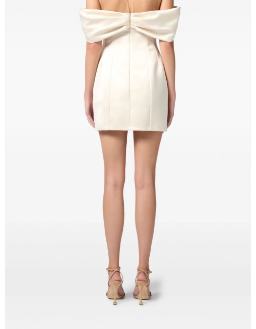 ROCHIE ELISABETTA FRANCHI, Floral Embroidered Satin, Mini, Light Beige - AB81152E2193 ROCHIE ELISABETTA FRANCHI, Floral Embroidered Satin, Mini, Light Beige - AB81152E2193