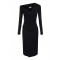 ROCHIE ELISABETTA FRANCHI, Jersey dress with jewel buttons, Slim, Negru