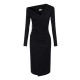 ROCHIE ELISABETTA FRANCHI, Jersey dress with jewel buttons, Slim, Negru - AB82257E2110 ROCHIE ELISABETTA FRANCHI, Jersey dress with jewel buttons, Slim, Negru - AB82257E2110