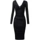 ROCHIE ELISABETTA FRANCHI, Brooch Detail Organza, Midi, Black - AB84852E2110 ROCHIE ELISABETTA FRANCHI, Brooch Detail Organza, Midi, Black - AB84852E2110