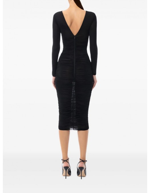 ROCHIE ELISABETTA FRANCHI, Brooch Detail Organza, Midi, Black - AB84852E2110 ROCHIE ELISABETTA FRANCHI, Brooch Detail Organza, Midi, Black - AB84852E2110