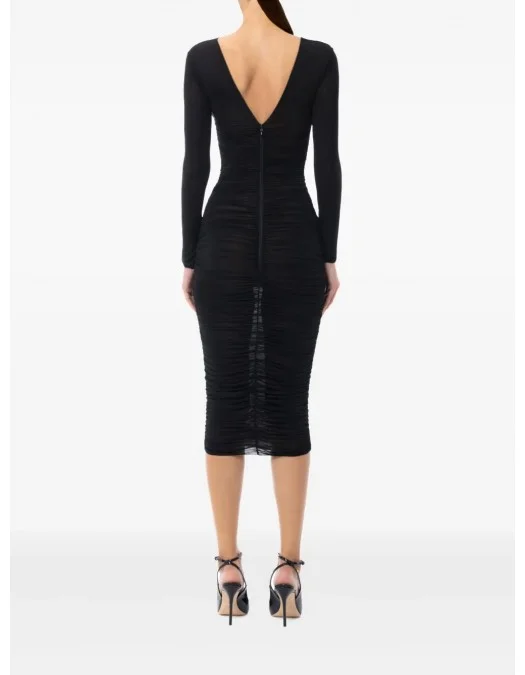 ROCHIE ELISABETTA FRANCHI, Brooch Detail Organza, Midi, Black - AB84852E2110 ROCHIE ELISABETTA FRANCHI, Brooch Detail Organza, Midi, Black - AB84852E2110