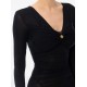 ROCHIE ELISABETTA FRANCHI, Brooch Detail Organza, Midi, Black - AB84852E2110 ROCHIE ELISABETTA FRANCHI, Brooch Detail Organza, Midi, Black - AB84852E2110