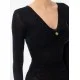 ROCHIE ELISABETTA FRANCHI, Brooch Detail Organza, Midi, Black - AB84852E2110 ROCHIE ELISABETTA FRANCHI, Brooch Detail Organza, Midi, Black - AB84852E2110