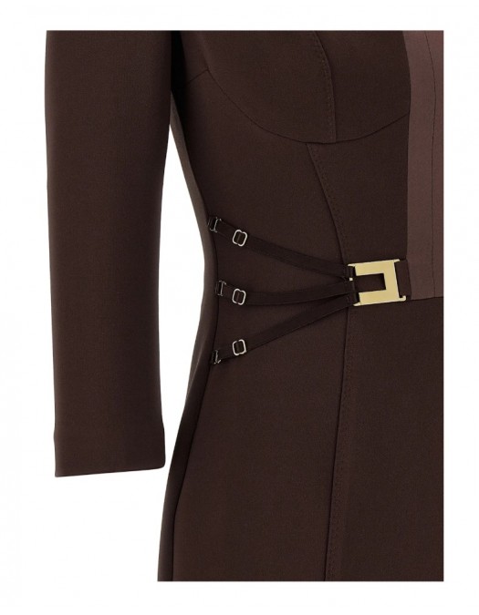 Rochie ELISABETTA FRANCHI, Logo Dress With Elastic Bands - AB86961E2644