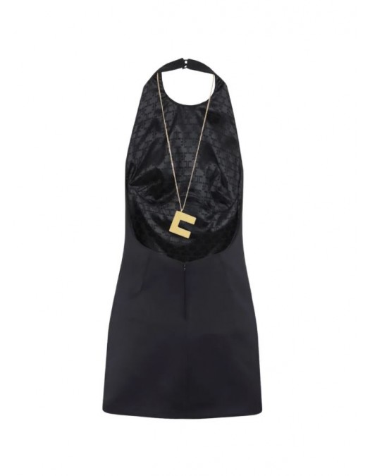 Rochie ELISABETTA FRANCHI, halterneck sleeveless dress, Negru - AB87162E2110