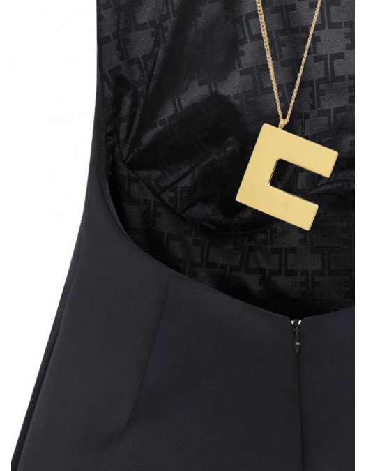 Rochie ELISABETTA FRANCHI, halterneck sleeveless dress, Negru - AB87162E2110