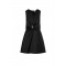 Rochie ELISABETTA FRANCHI, Duchess satin dress with jewel detail, Negru