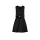 Rochie ELISABETTA FRANCHI, Duchess satin dress with jewel detail, Negru - AB87261E2110