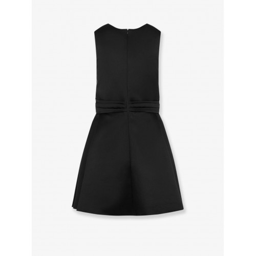 Rochie ELISABETTA FRANCHI, Duchess satin dress with jewel detail, Negru