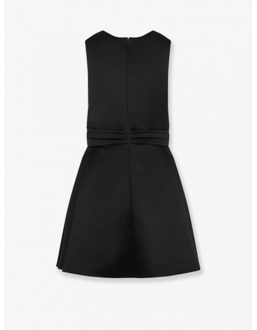 Rochie ELISABETTA FRANCHI, Duchess satin dress with jewel detail, Negru - AB87261E2110