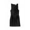 Rochie ELISABETTA FRANCHI, Dress in duchess satin fabric with logo details, Negru
