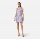 Rochie ELISABETTA FRANCHI, Dress in duchess satin fabric with logo details, Lila - AB87561E2EV7