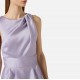 Rochie ELISABETTA FRANCHI, Dress in duchess satin fabric with logo details, Lila - AB87561E2EV7