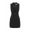 Rochie ELISABETTA FRANCHI, Mini dress in double layer crêpe fabric with jewel buttons, Negru