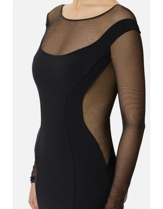 Rochie ELISABETTA FRANCHI, Light crepe and tulle dress with cut-out - AB89862E2110